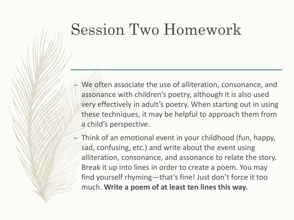 session two homework