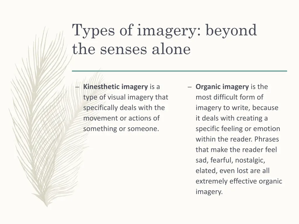 types of imagery beyond the senses alone