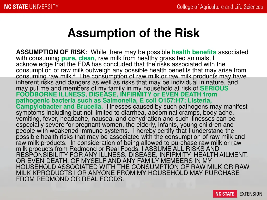 assumption of the risk