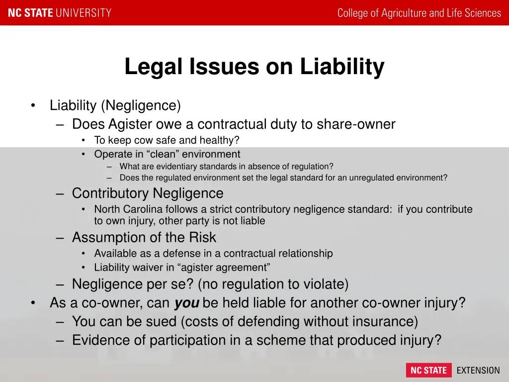 legal issues on liability