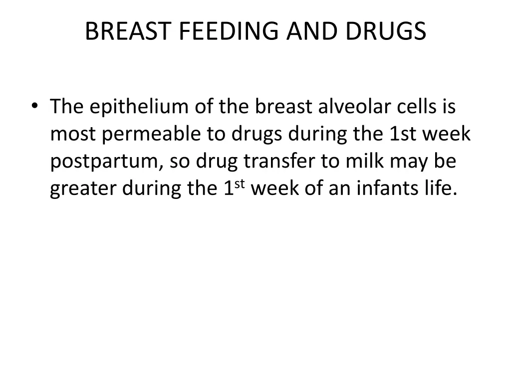 breast feeding and drugs