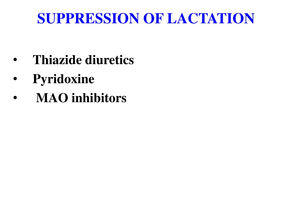 suppression of lactation 1