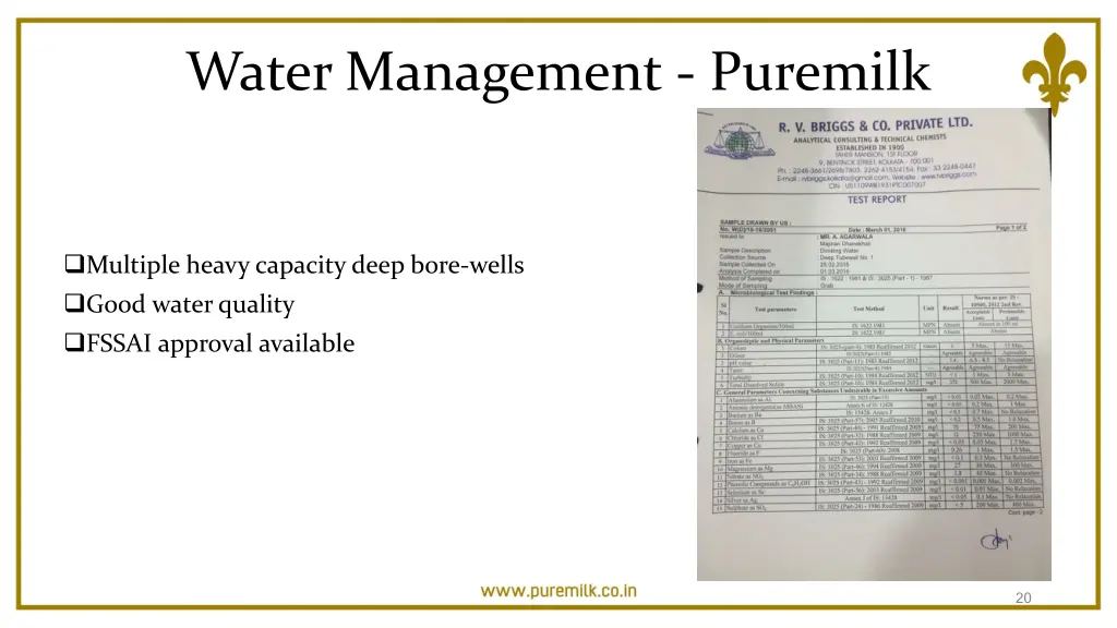 water management puremilk