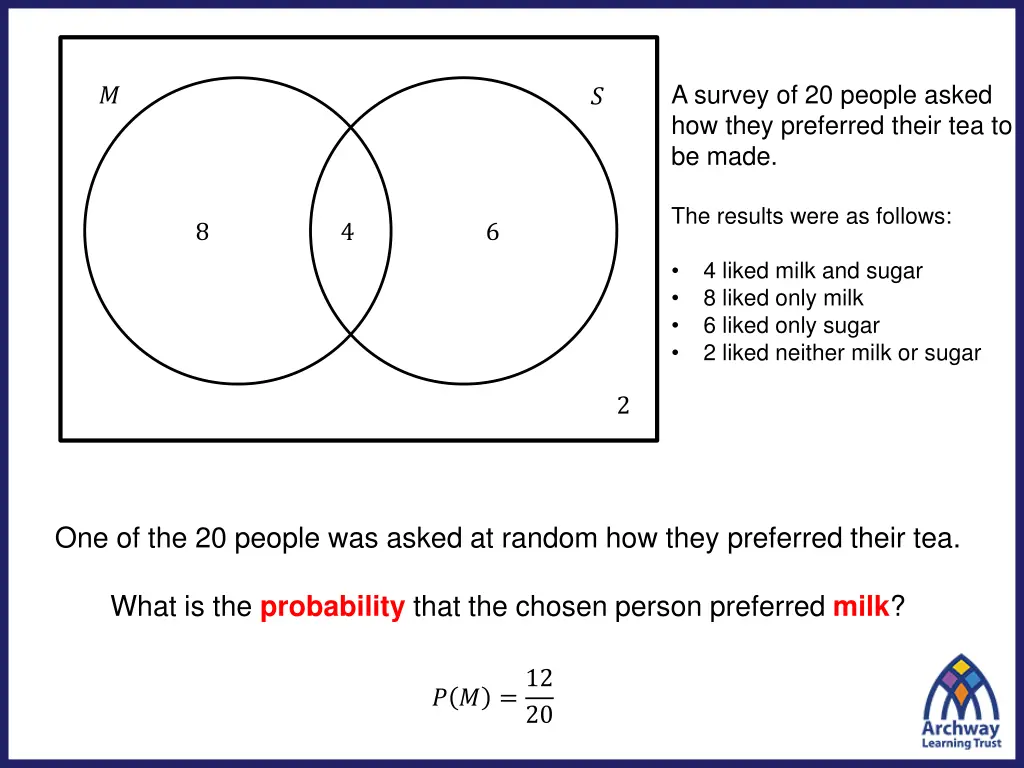 a survey of 20 people asked how they preferred 1