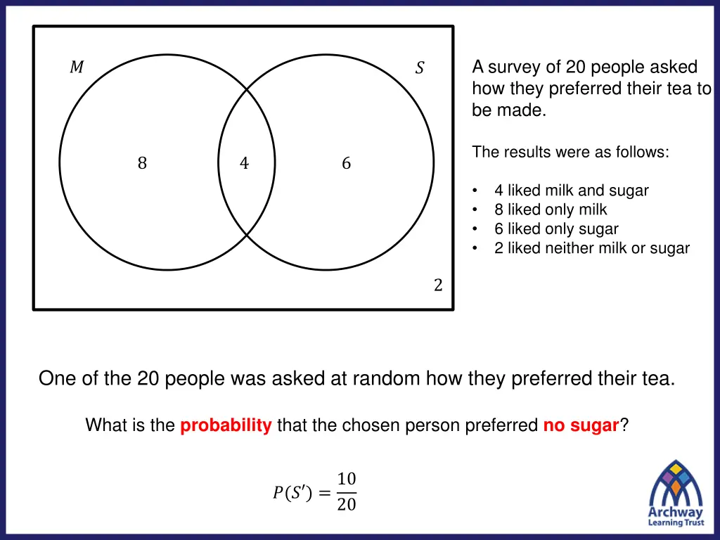 a survey of 20 people asked how they preferred 7