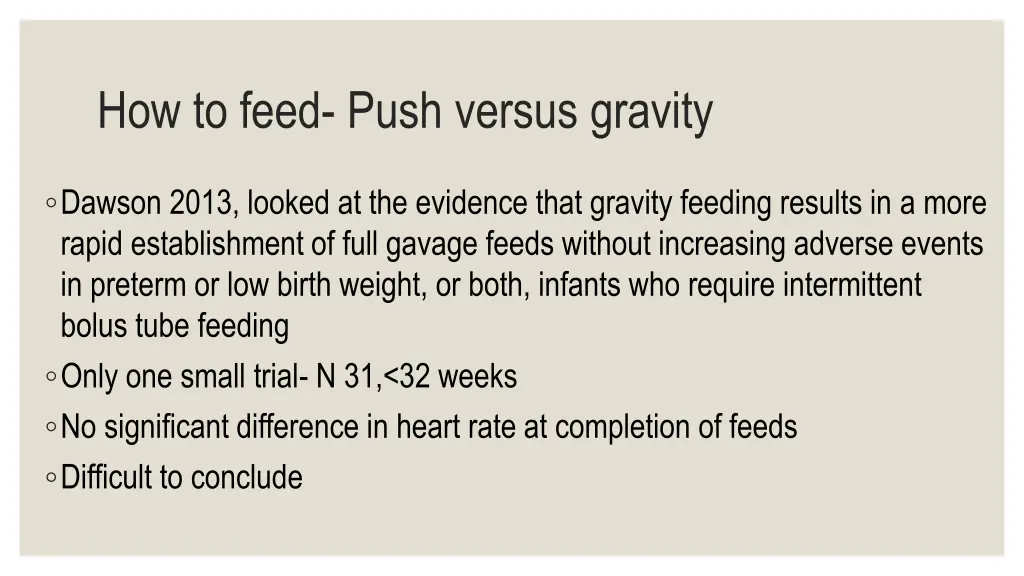 how to feed push versus gravity