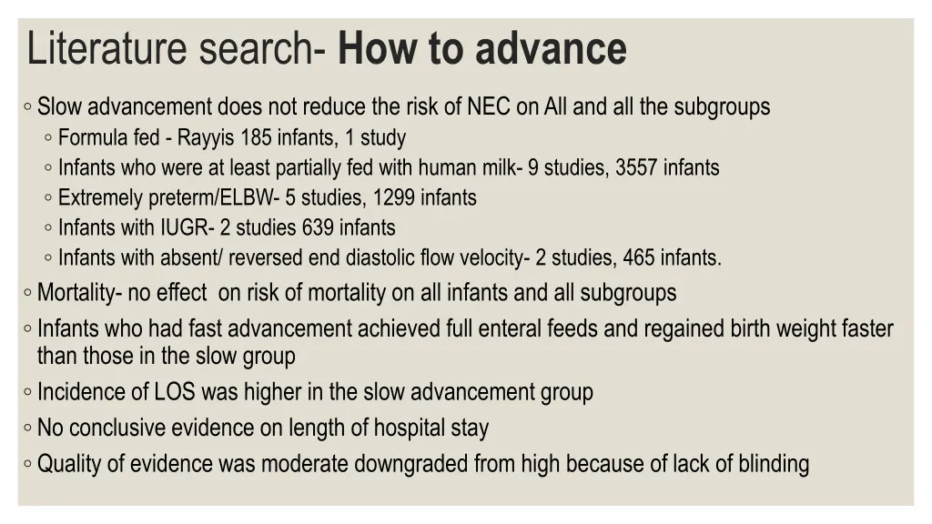 literature search how to advance 1