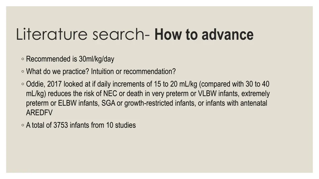 literature search how to advance