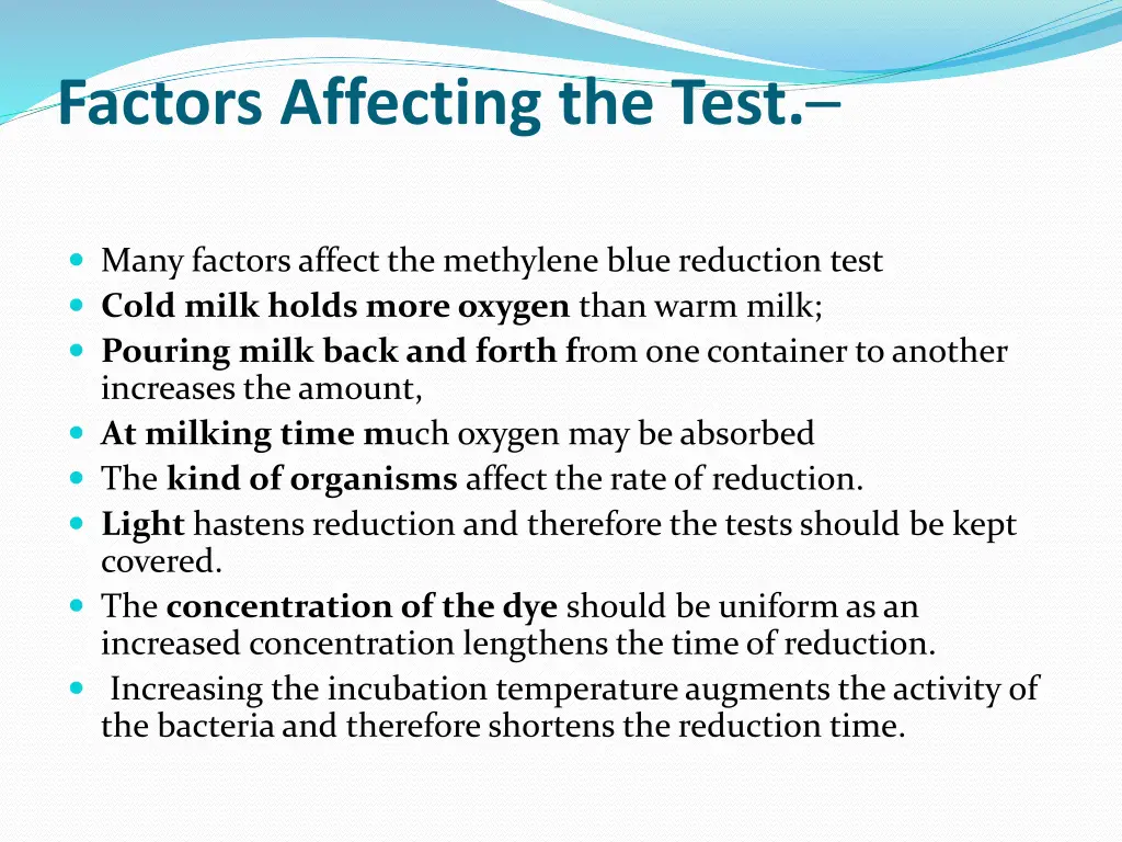 factors affecting the test