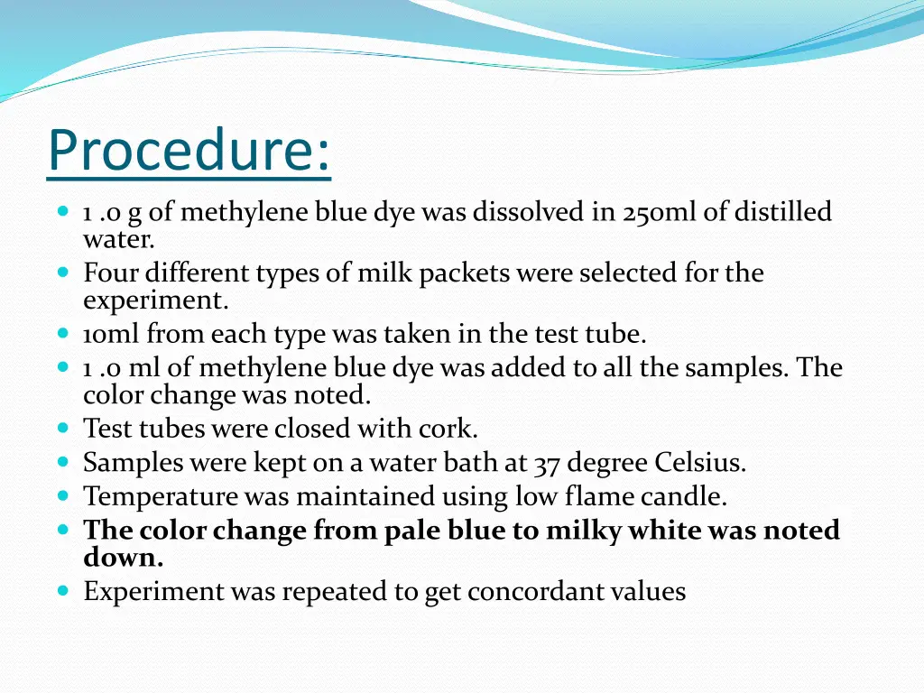 procedure 1 0 g of methylene blue