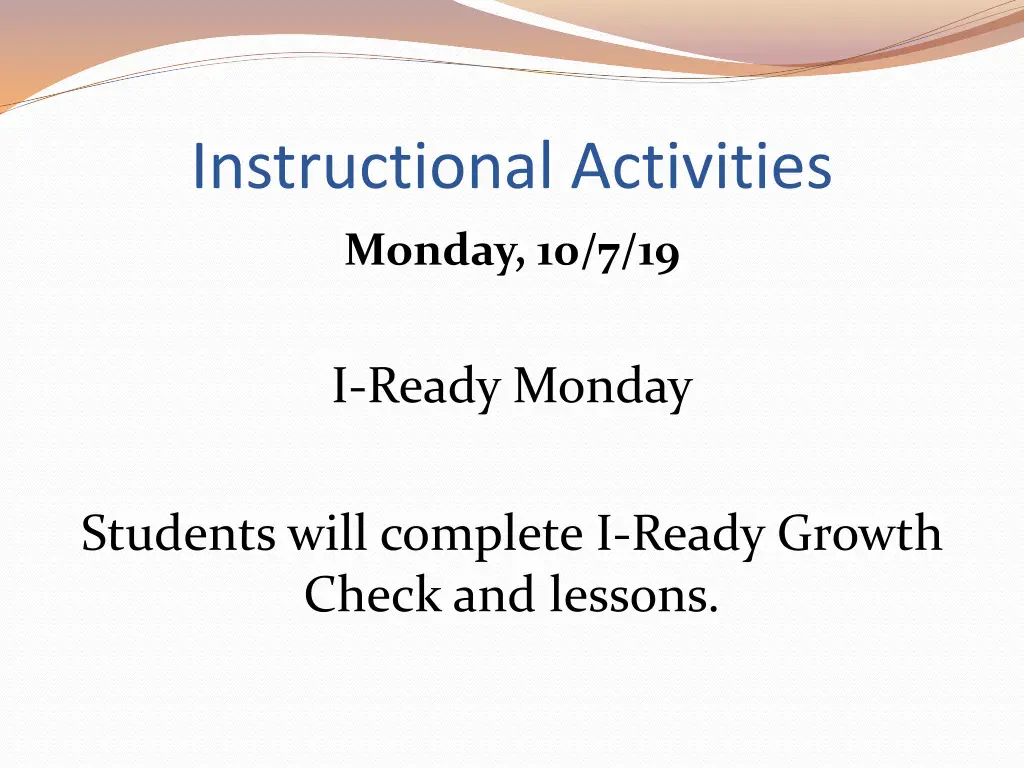 instructional activities