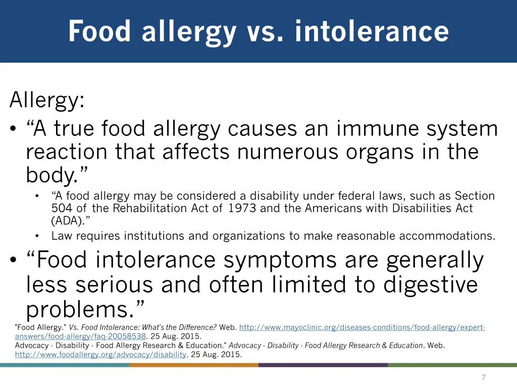 food allergy vs intolerance