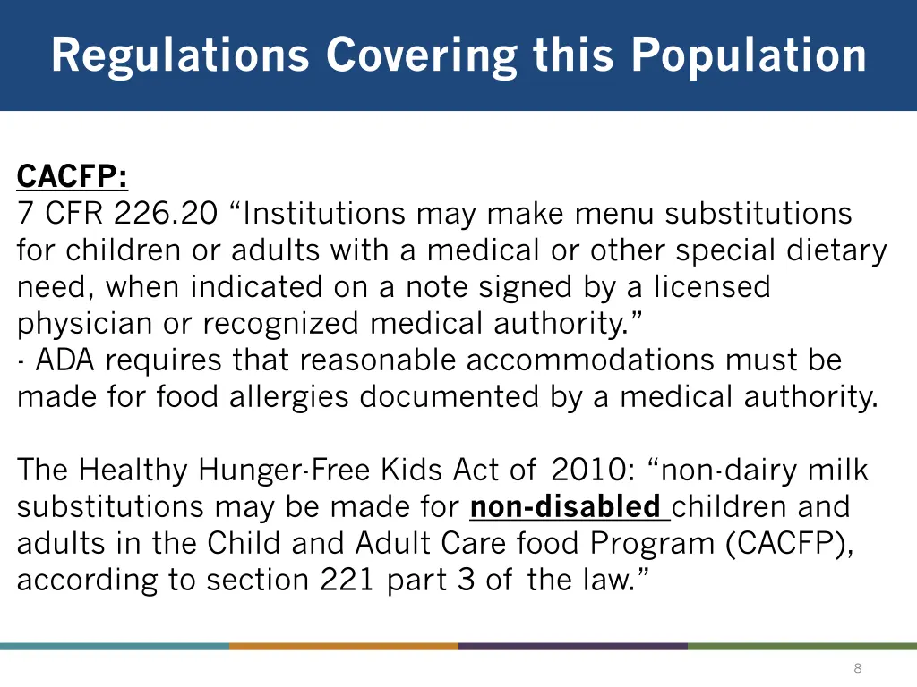 regulations covering this population