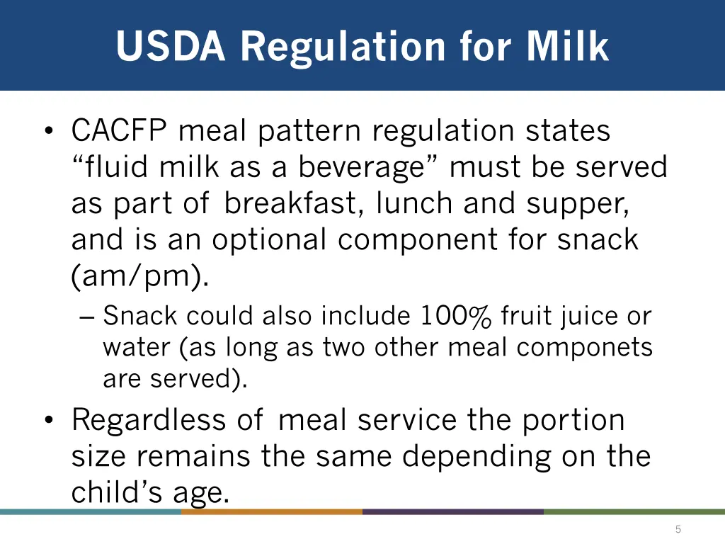 usda regulation for milk