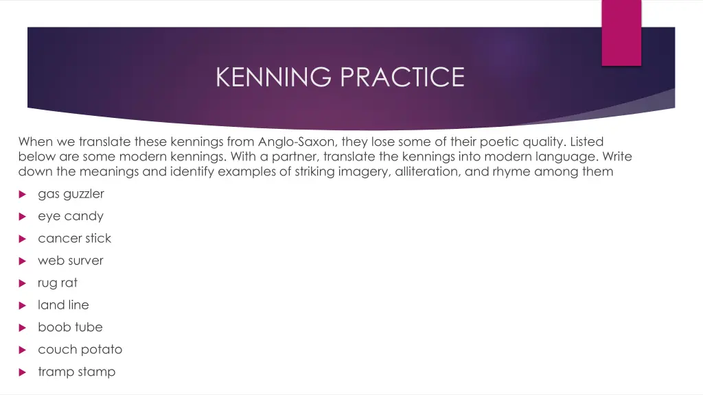 kenning practice