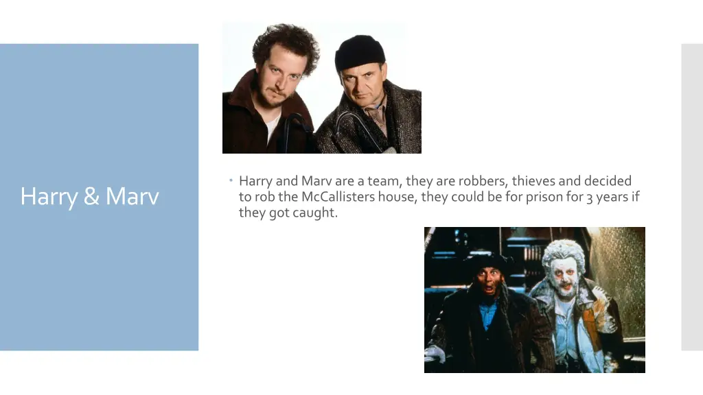 harry and marv are a team they are robbers