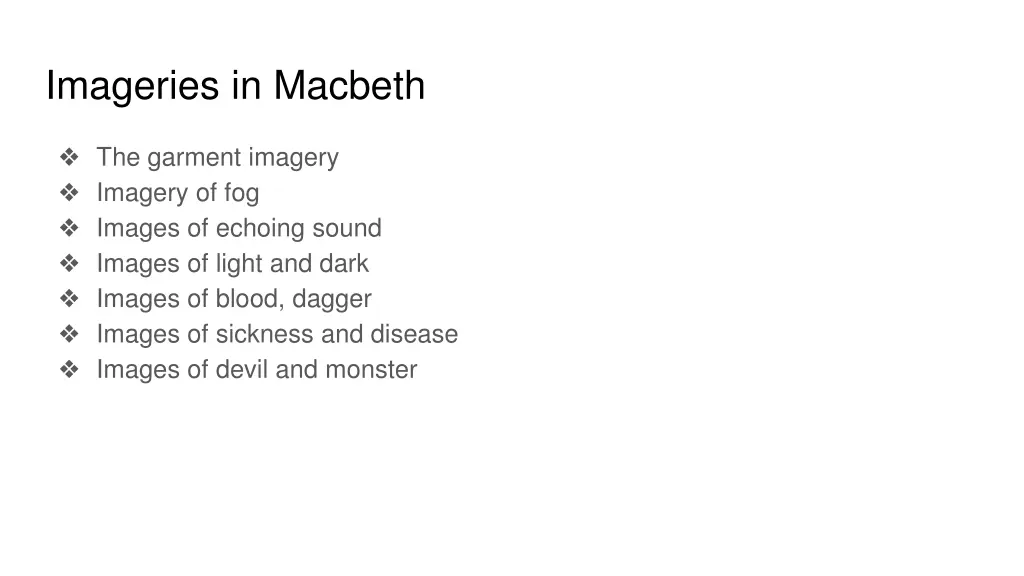 imageries in macbeth