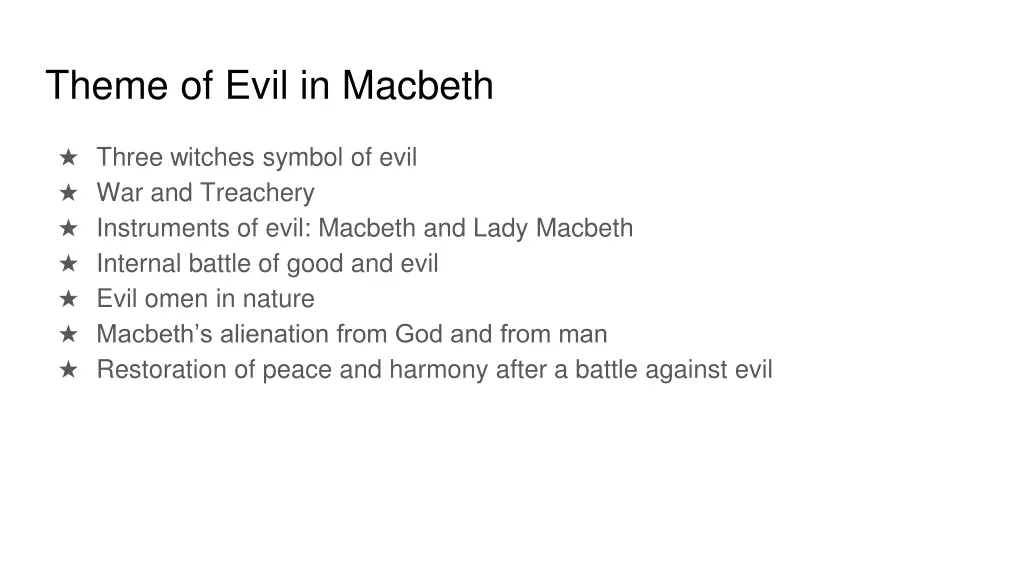 theme of evil in macbeth