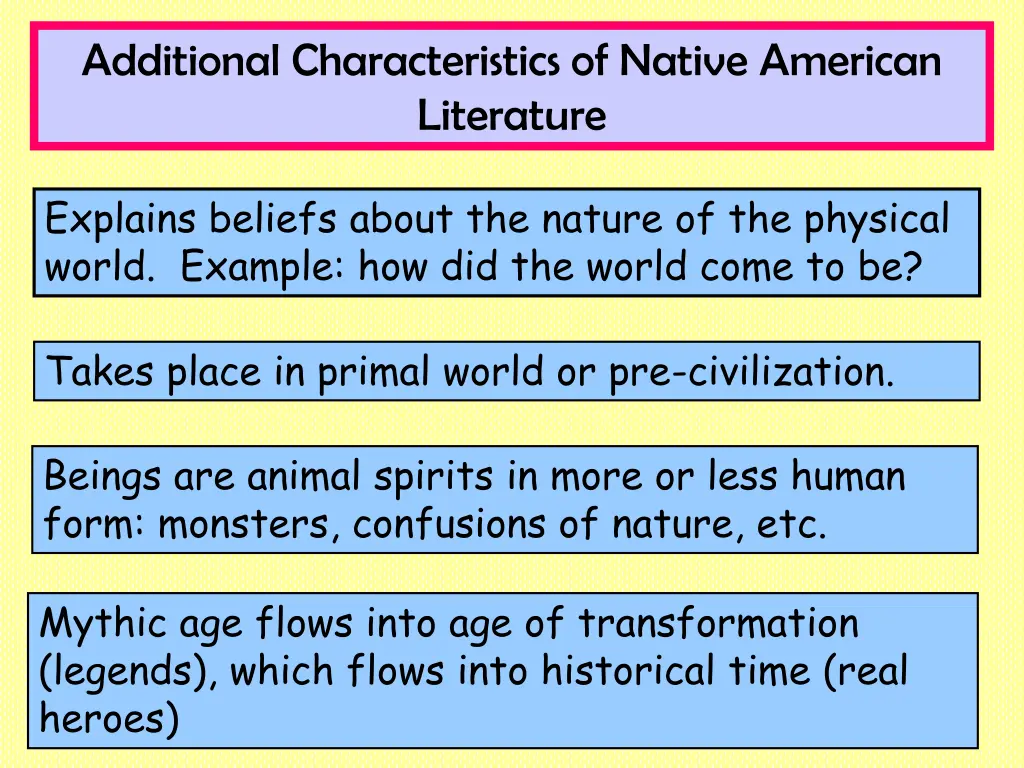 additional characteristics of native american