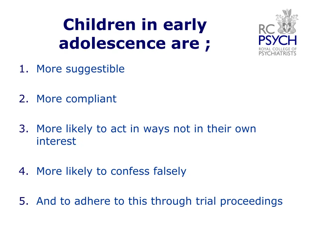 children in early adolescence are