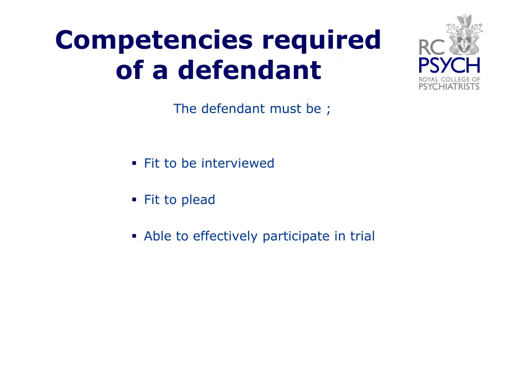 competencies required of a defendant