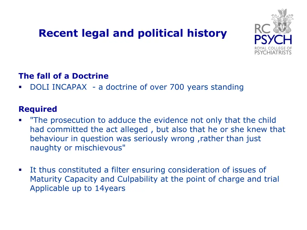 recent legal and political history