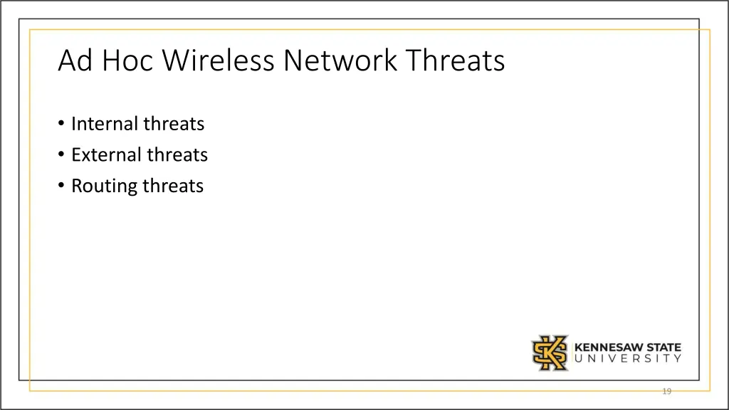 ad hoc wireless network threats