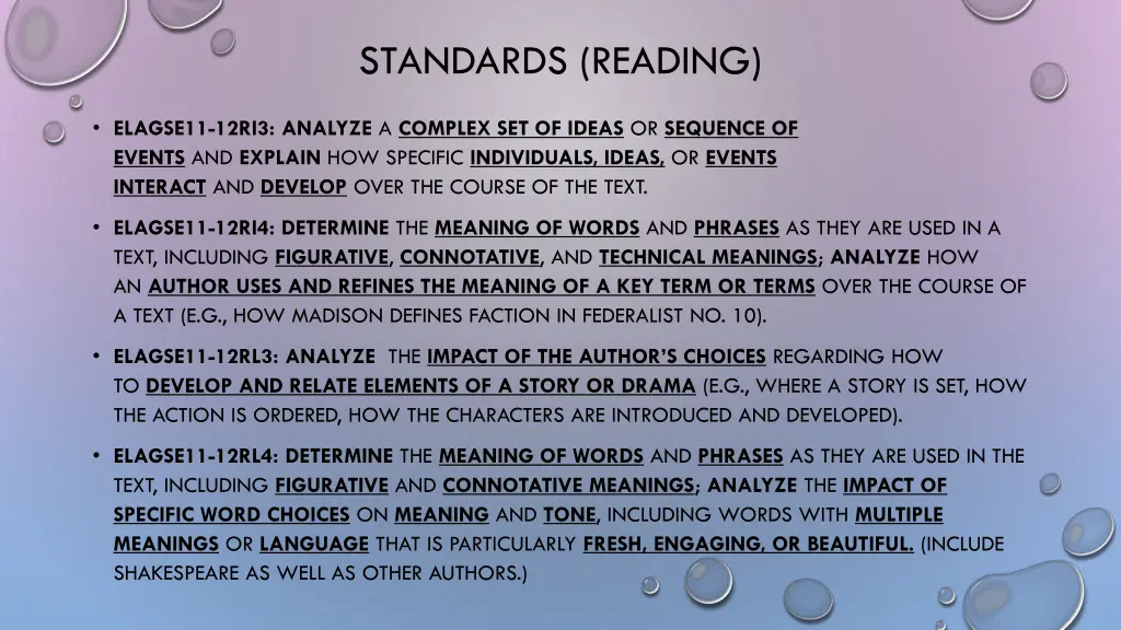 standards reading