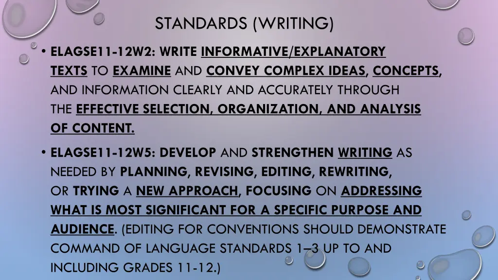 standards writing