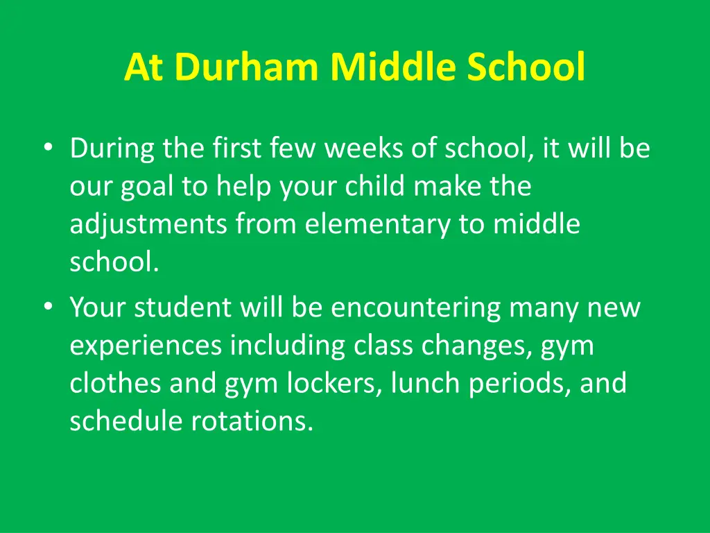 at durham middle school