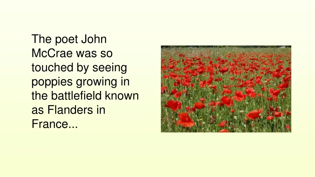 the poet john mccrae was so touched by seeing