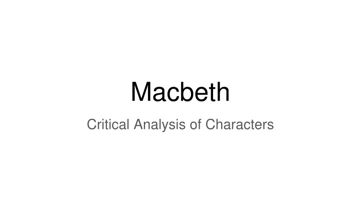 macbeth