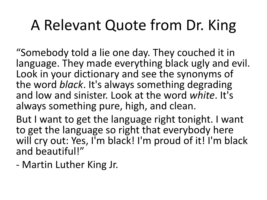 a relevant quote from dr king