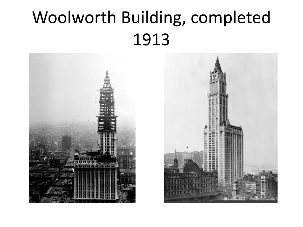 woolworth building completed 1913