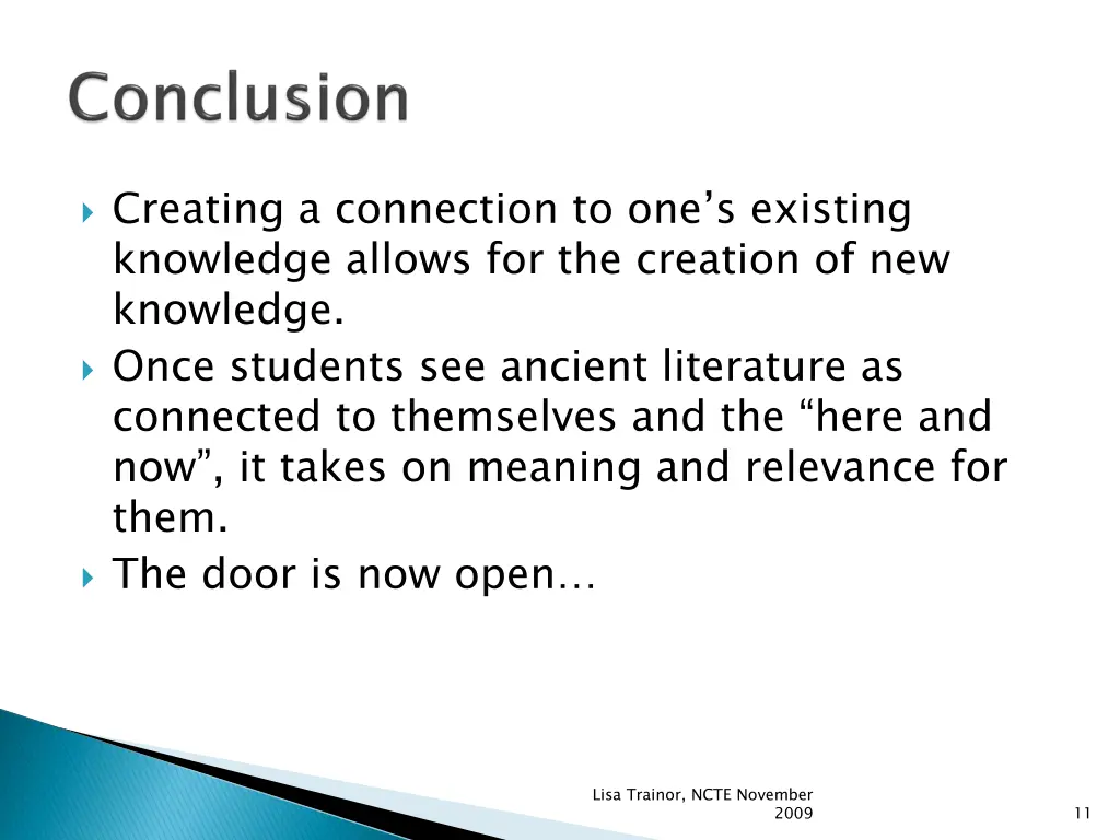 creating a connection to one s existing knowledge