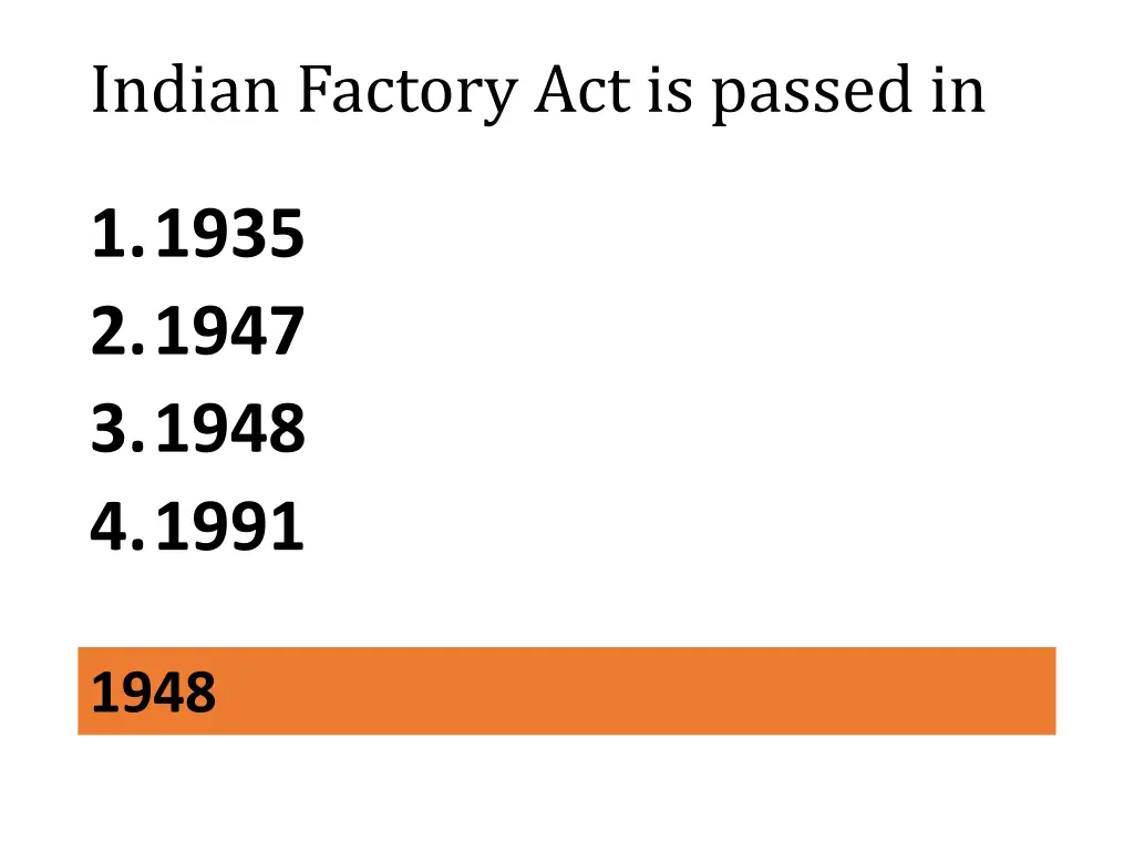 indian factory act is passed in