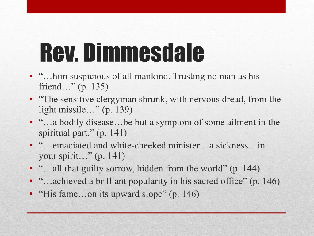 rev dimmesdale him suspicious of all mankind