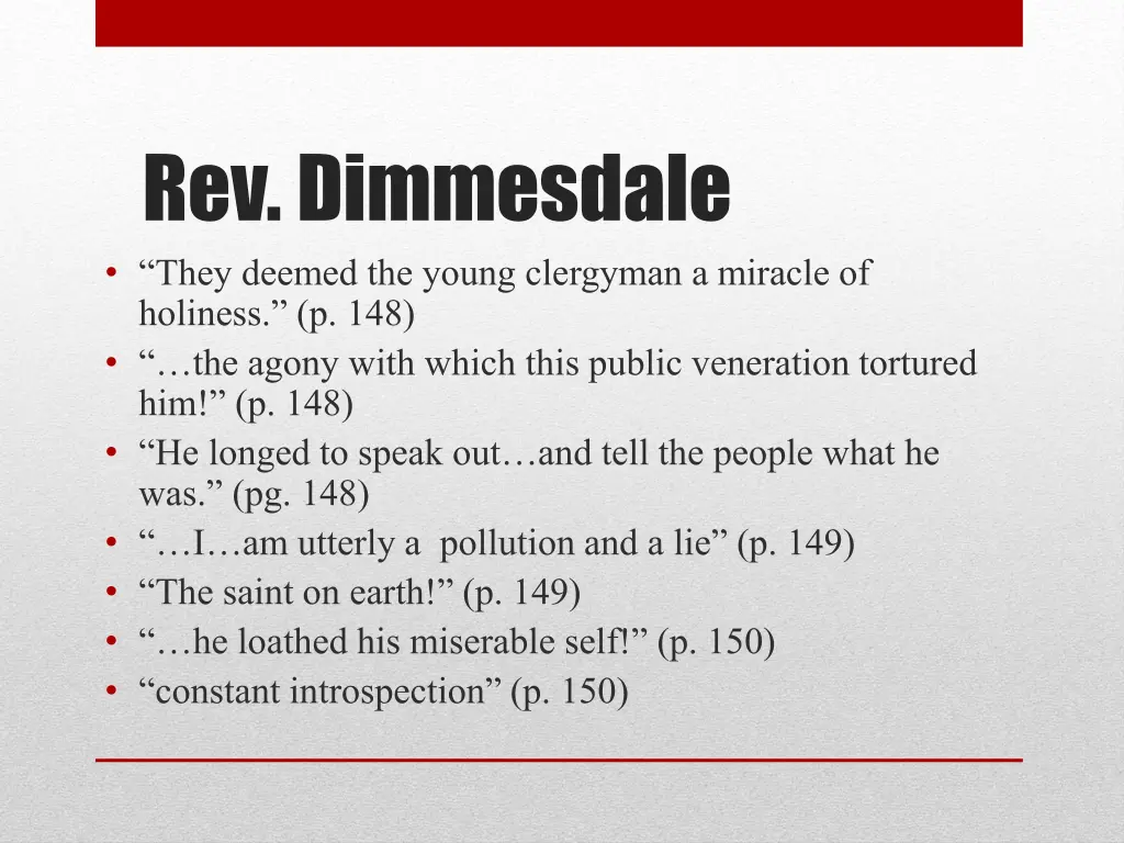 rev dimmesdale they deemed the young clergyman