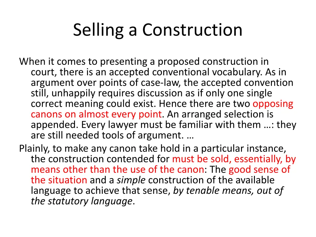 selling a construction