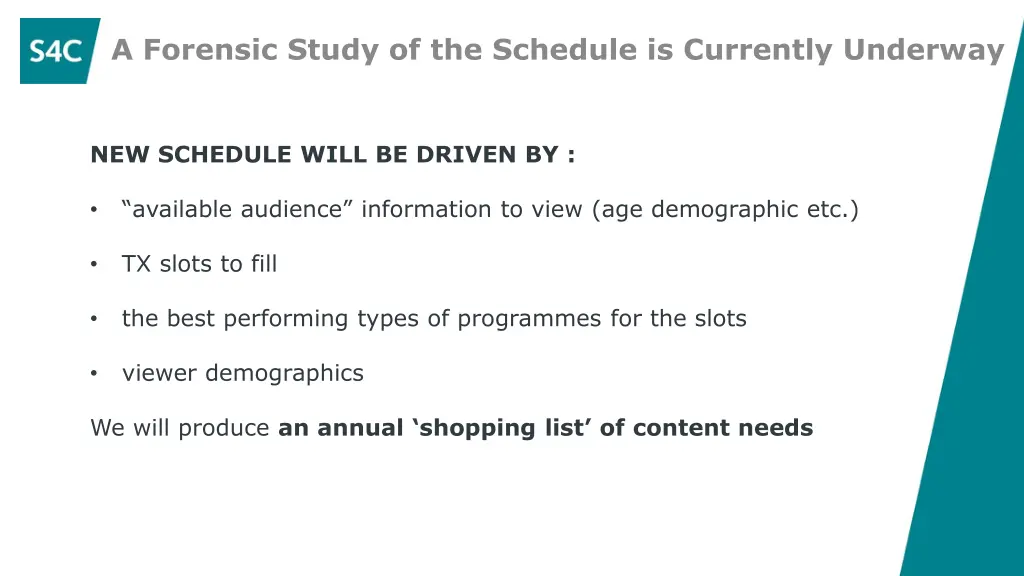 a forensic study of the schedule is currently