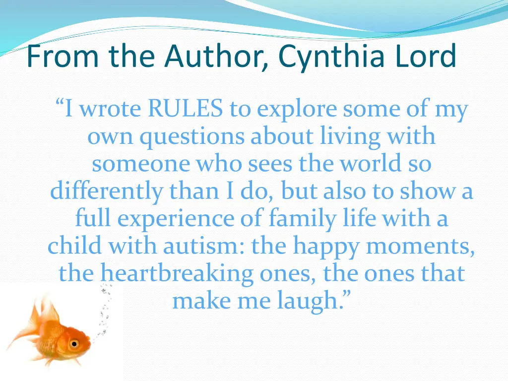 from the author cynthia lord