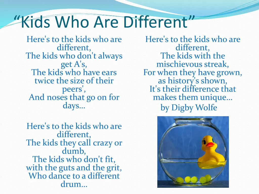 kids who are different here s to the kids