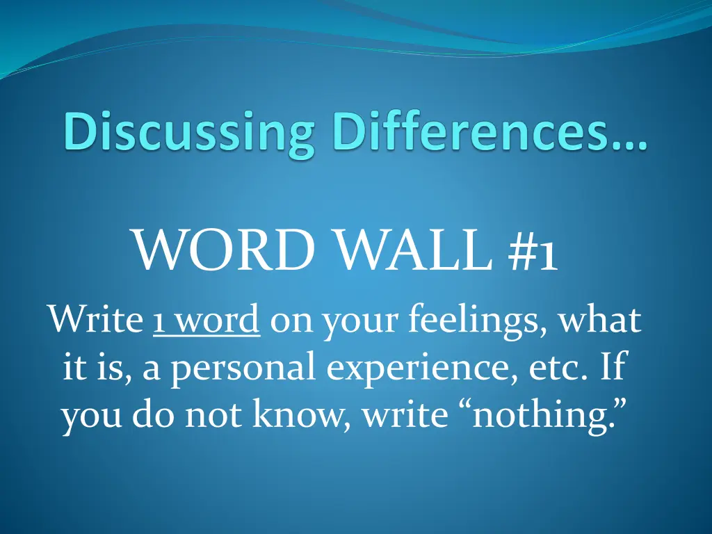 word wall 1 write 1 word on your feelings what