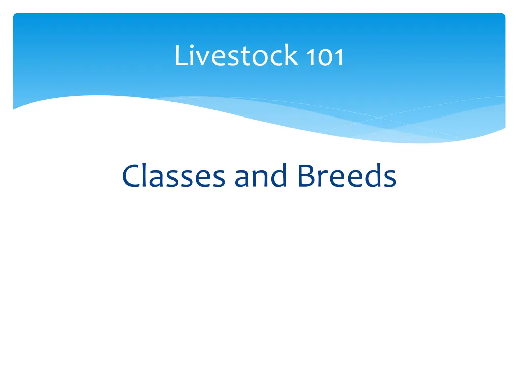 livestock 101