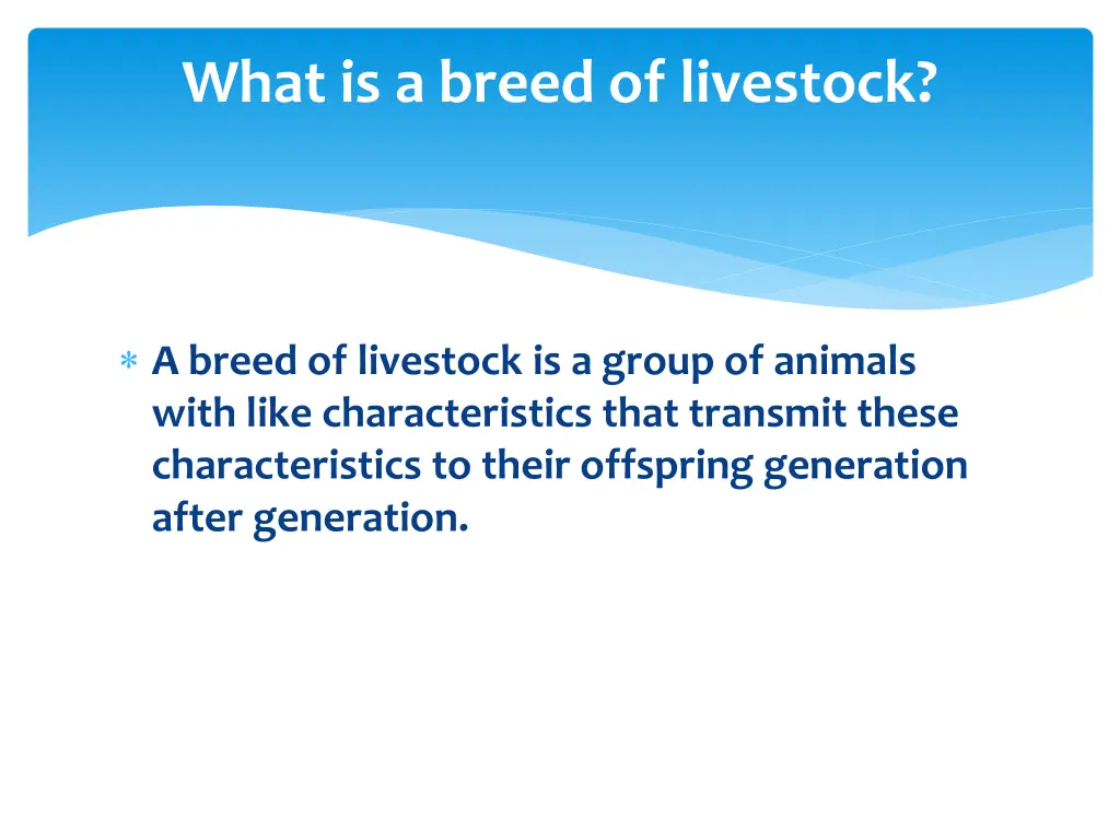 what is a breed of livestock