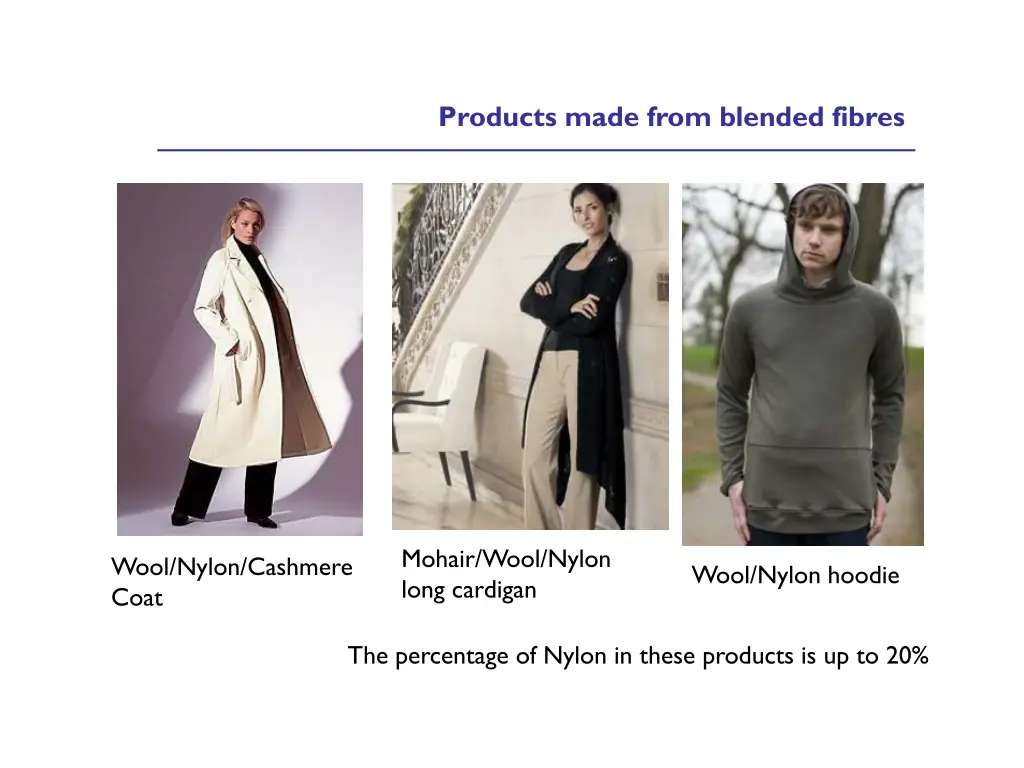 products made from blended fibres