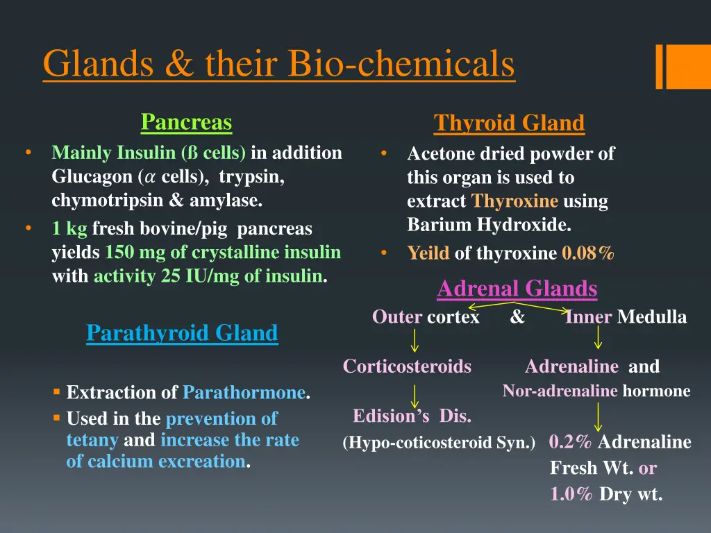 glands their bio chemicals