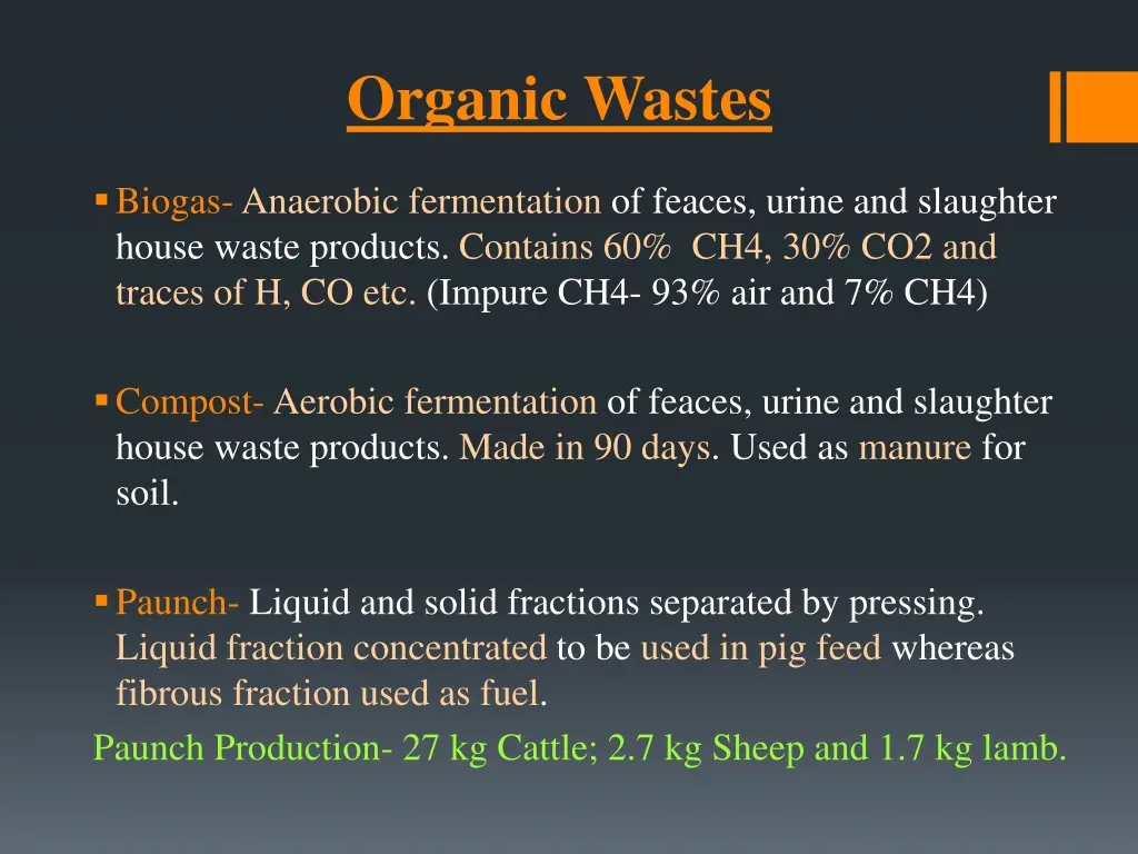 organic wastes