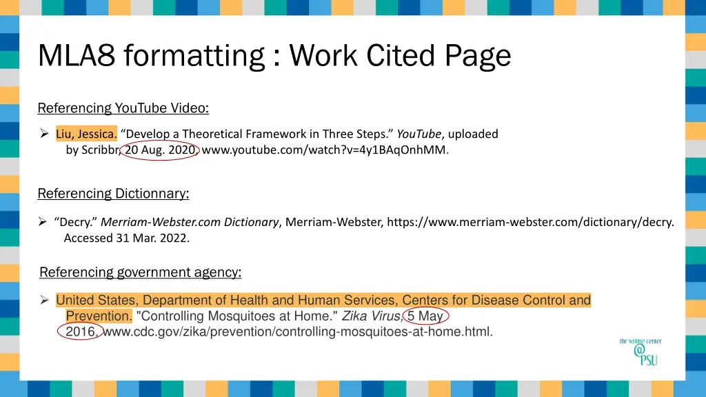 mla8 formatting work cited page 1