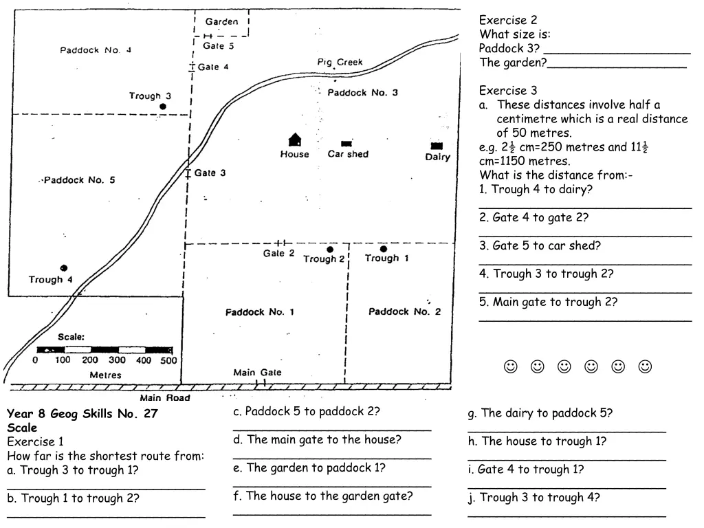 exercise 2 what size is paddock 3 the garden